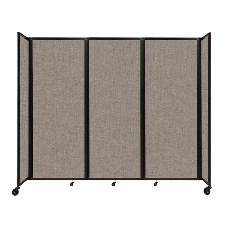 Versare Room Divider 360 Folding Portable Partition 8'6" x 7'6" Warm Pebble Fabric 1190940